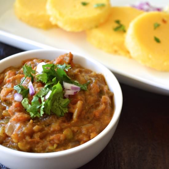Pav Bhaji with Polenta Brioche Buns - Recipe photo by yesiamvegan