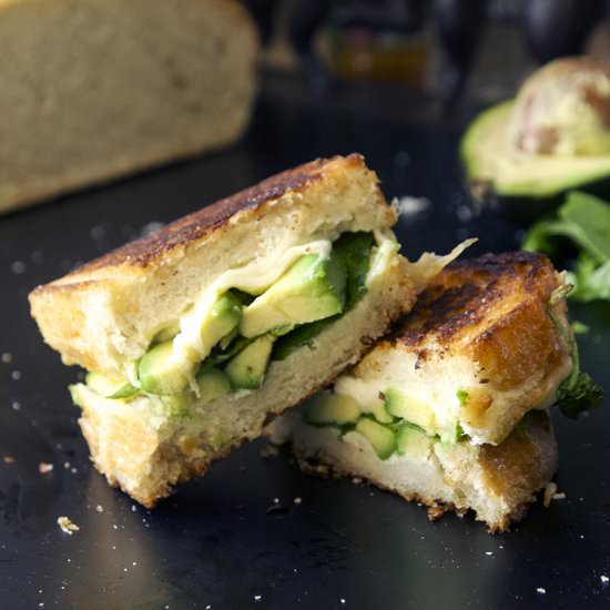 Wasabi Muenster Grilled Cheese - Recipe photo by the pescetarian and the pig