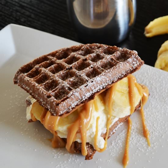 Chocolate Waffle Sandwich with Whip - Recipe photo by WhiskingMama