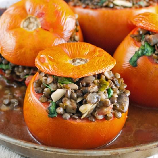 Lentil Stuffed Tomatoes - Recipe photo by baked in