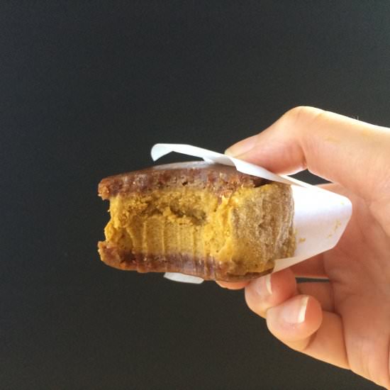 ginger pumpkin ice cream sandwiches - Recipe photo by The Vanilla Plum