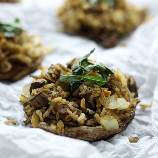 Wild Rice Stuffed Portobellos - Recipe photo by TheHealthyMaven