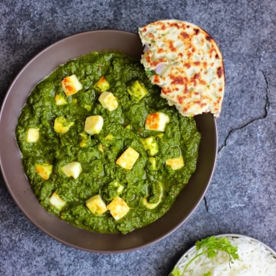 Palak Paneer and Kulcha - Recipe photo by indugetscooking