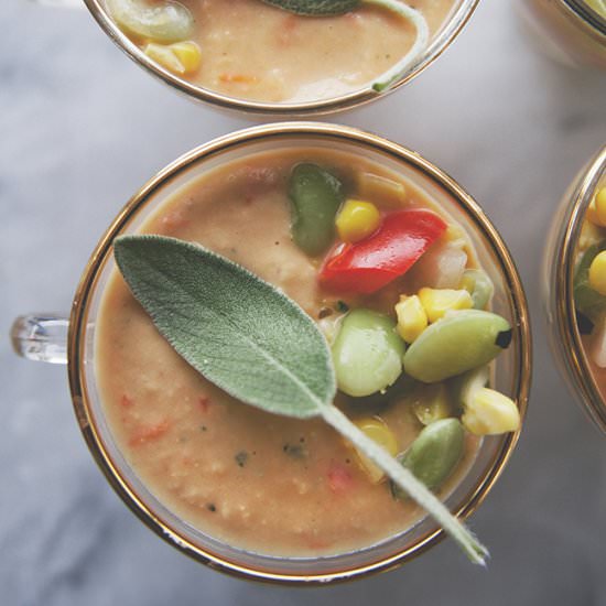 Sweet Corn Succotash Gazpacho - Recipe photo by thekitchykitchen