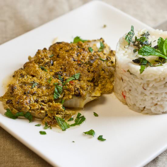 Fish in spicy yoghurt sauce - Recipe photo by Suzanneper