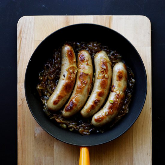 Beer-Cooked Bratwurst - Recipe photo by Sarah-TheSugarHit