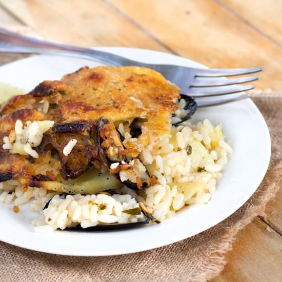 Rice, potatoes and mussels - Recipe photo by Katrinshine