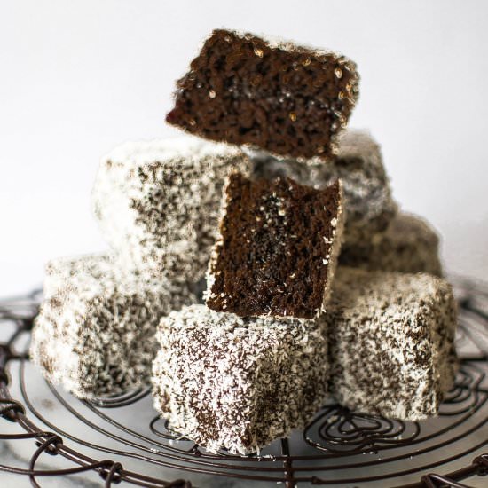 Dark Mocha Lamingtons - Recipe photo by butterandbrioche