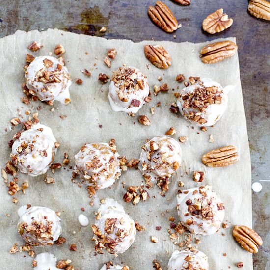 Pumpkin Spice Donut Holes (GF) - Recipe photo by OurFourForks