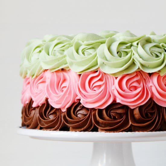 Spumoni Rose Cake! - Recipe photo by iambaker