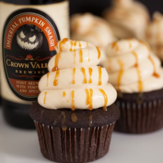 Chocolate Pumpkin Stout Cupcake - Recipe photo by Serena Lissy