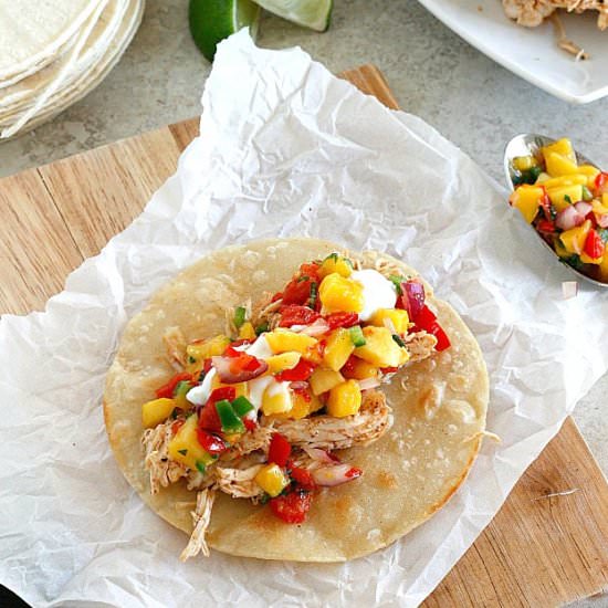 Hot Pepper Mango Chicken Tacos - Recipe photo by fabtastic eats