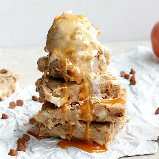 Caramel Apple Cookie Dough Bars - Recipe photo by fabtastic eats