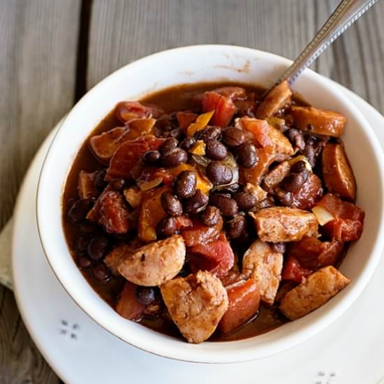 Simple Smoked Sausage Chili - Recipe photo by DineandDish