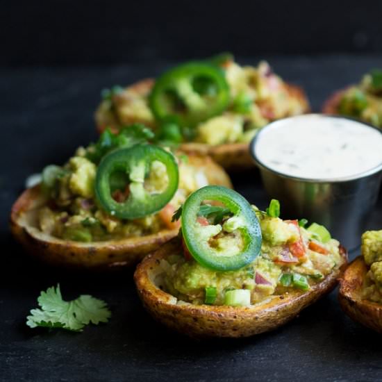 Vegan Guacamole Potato Skins - Recipe photo by 40aprons