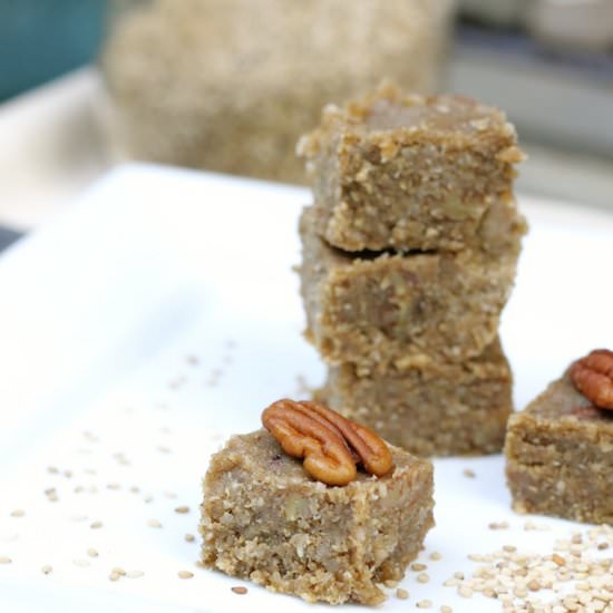 Sesame Seed Pecan Power Bars - Recipe photo by Healthyummies