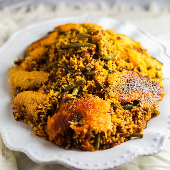 Beef & Green Bean Persian Rice - Recipe photo by Honest and Tasty