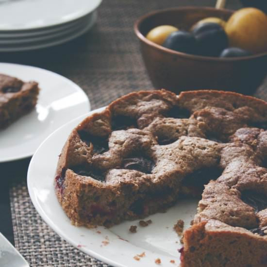 Buckwheat dimpled plum cake - Recipe photo by onetoughcookie