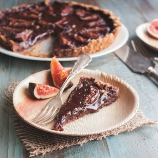 Chocolate and Fig Tart - Recipe photo by Sweetphi
