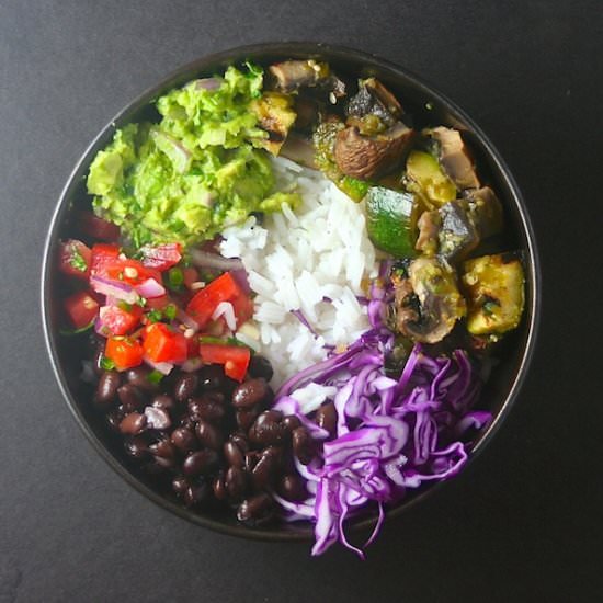 Grilled Veggie Burrito Bowl - Recipe photo by susanstable