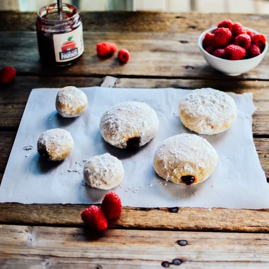 Raspberry Jam Filled Doughnuts - Recipe photo by kelsey_thefarmersdaughter