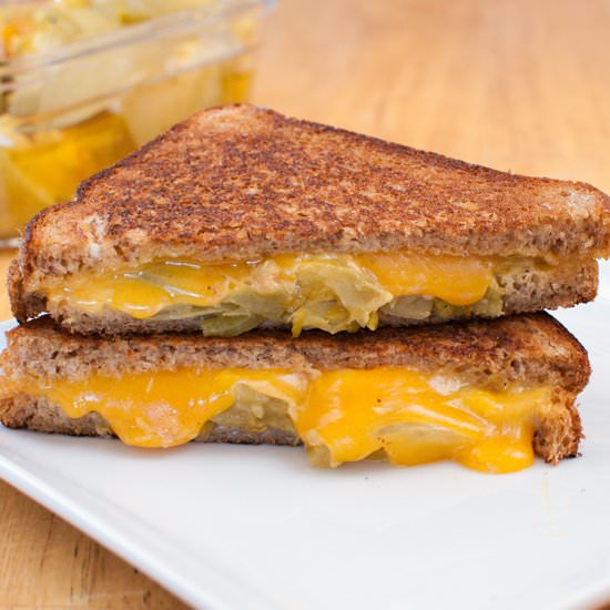 Green Tomato Grilled Cheese - Recipe photo by baked in