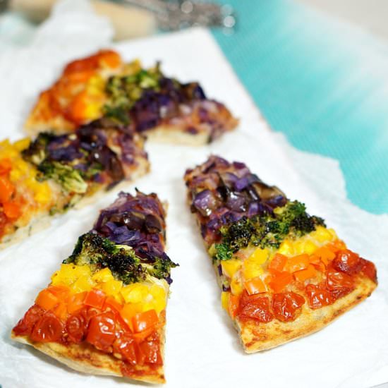 Rainbow Pizza - Recipe photo by Fiesta Friday