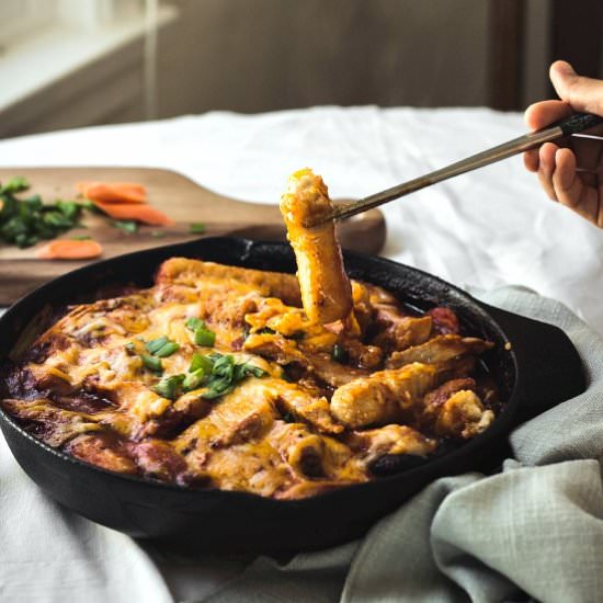Cheesy Pork Tteokbokki in a Skillet - Recipe photo by fromscratchmostly