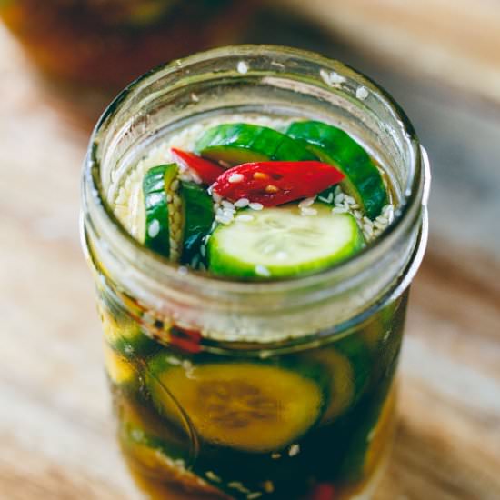 Taiwanese Pickled Cucumbers - Recipe photo by veganmiam