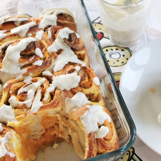 Pumpkin Rolls with Cream Cheese - Recipe photo by gingerinthebasement