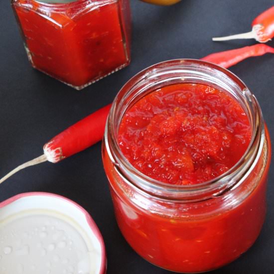 Sweet Chilli Jam - Recipe photo by EatDrinkCook