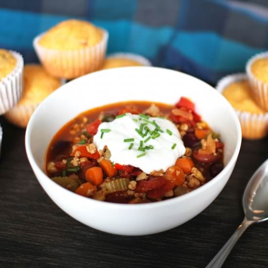 Tricked-out Turkey Chili - Recipe photo by RecipeRighter