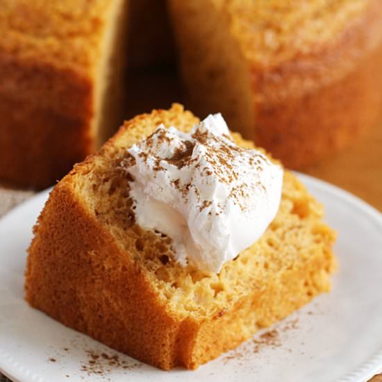 Pumpkin Angel Food Cake - Recipe photo by julieseatsandtreats