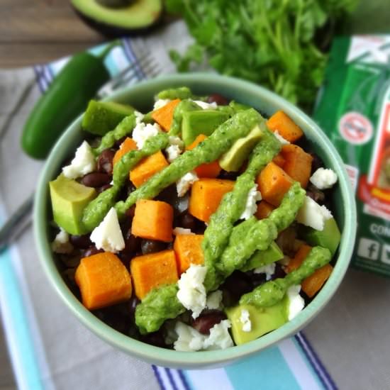 Aji Sweet Potato Burrito Bowls - Recipe photo by PutOnYourCakePants