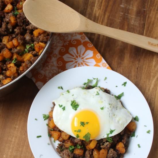 Butternut Squash and Sausage Hash - Recipe photo by thesaltykitchen
