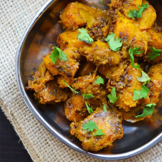 Pumpkin Curry | Kaddu Sabzi - Recipe photo by Indian Khana