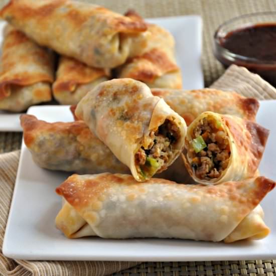Crispy Baked Egg Rolls - Recipe photo by PinchandSwirl