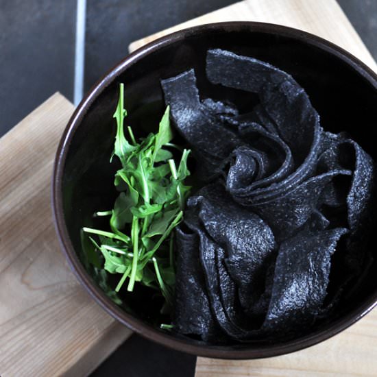 Black pasta - Recipe photo by GrimGrains