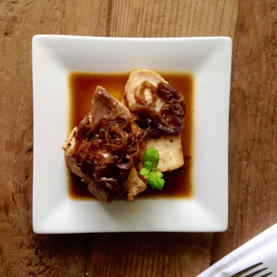Balsamic Caramelized Onions - Recipe photo by OurEyesEatFirst
