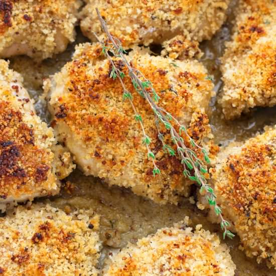 crispy baked honey mustard chicken - Recipe photo by littlespicejar
