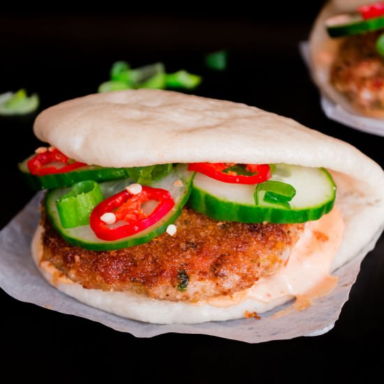 Crispy Prawn Cakes in Steamed Buns - Recipe photo by Gastronomic Bong