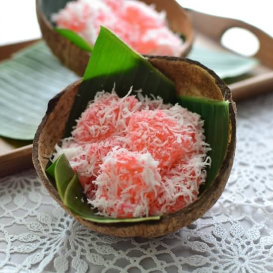 Sago Ruby With Grated Coconut - Recipe photo by throughthekitchendoor