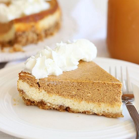 Double Layer Pumpkin Cheesecake - Recipe photo by thegoldlininggirl
