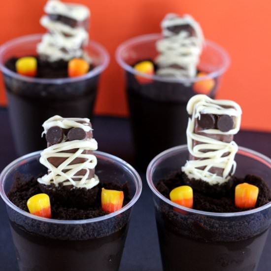 Coffin Crisp Mummies in Graveyard - Recipe photo by momvstheboys
