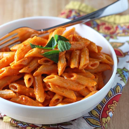 Roasted Red Pepper Pasta - Recipe photo by erinblueburke