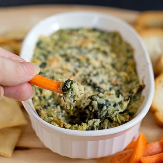 Skinny Spinach and Artichoke Dip - Recipe photo by craftymom
