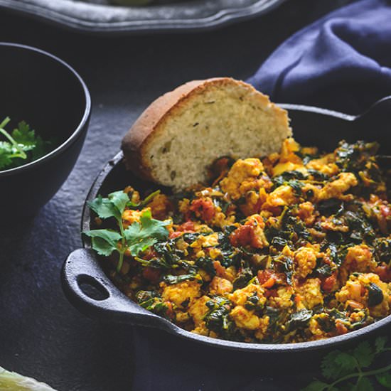 Paneer-Methi Bhurji - Recipe photo by cubesnjuliennes