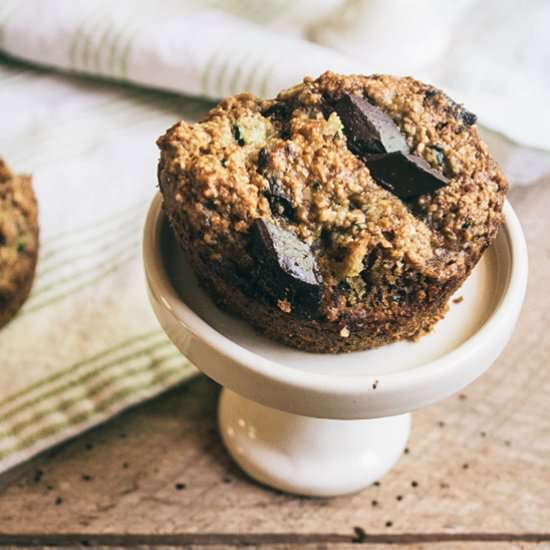 Zucchini Chocolate Chunk Muffins - Recipe photo by lemonsandbasil