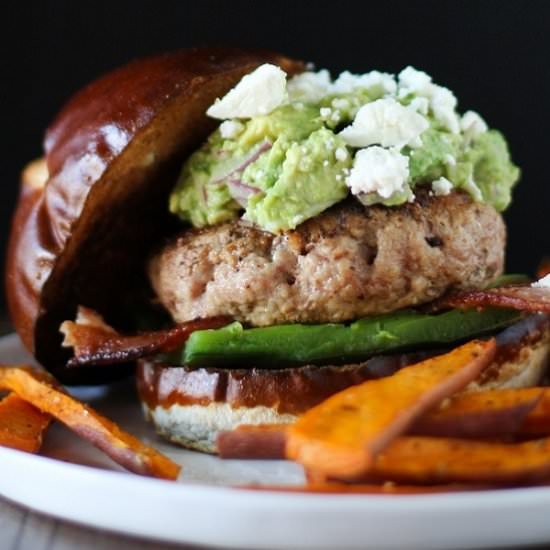 Guacamole Bacon Turkey Burgers - Recipe photo by roastedroot