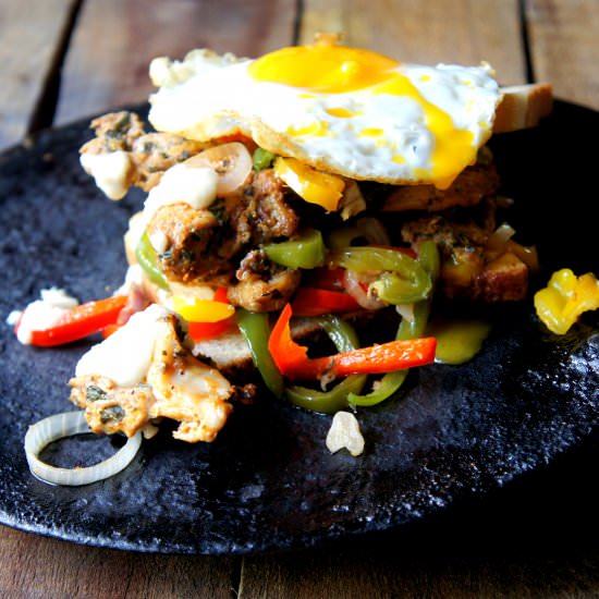 Roast chicken open sandwich - Recipe photo by Priyadarshini Chatterjee